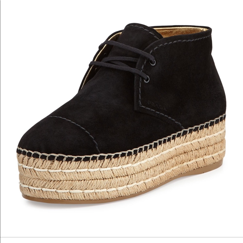 Prada suede espadrille chukka boot size 8